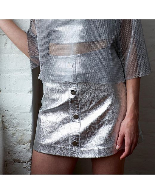 Mirimalist Metallic Trace Mini Skirt