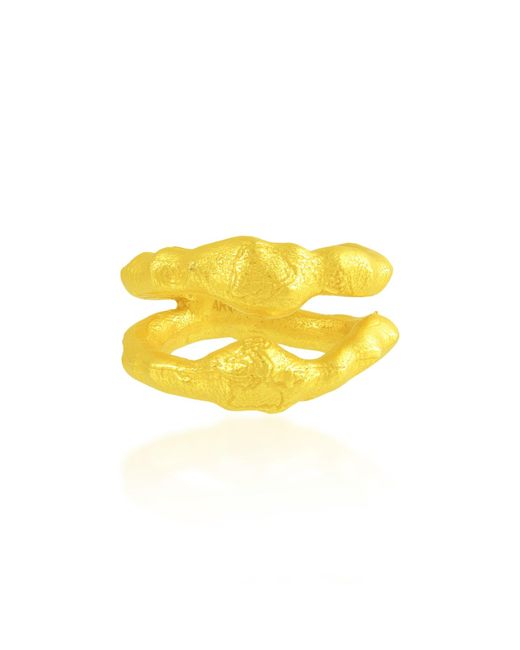 Arvino Yellow Molten Duel Band Ring