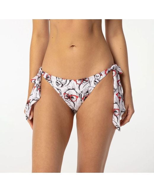 Aloha From Deer White Cheeky Monkey Bikini Bows Bottom