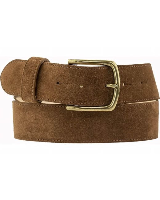 Peachy Belts Ltd Brown Chestnut Suede Belt With Detachable Double D Buckle