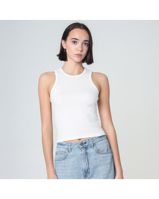 NOEND White Daisy Rib Tank Top