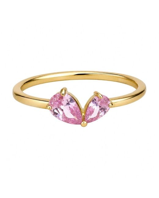 Belinda Jewelz Pink Ruby Heart Toi Et Moi Birthstone Ring