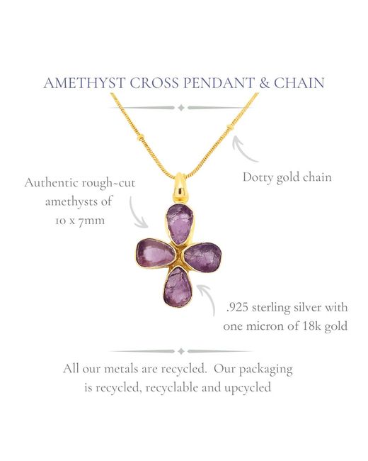 GEM BAZAAR Metallic Amethyst Cross Pendant