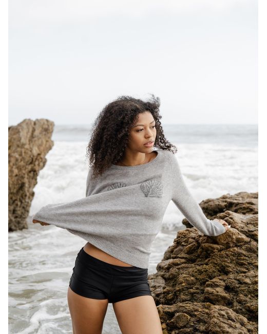 Catnip and Seaweed Gray The Broken Shell Cashmere Sweater