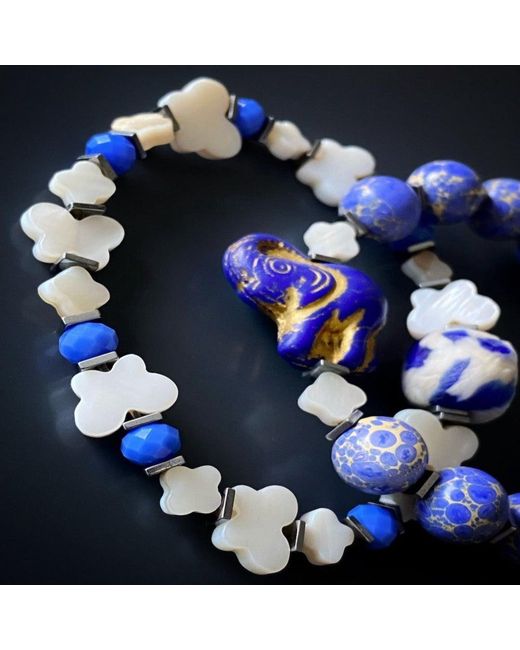 Ebru Jewelry Blue Wish Your Dreams Bracelet Set