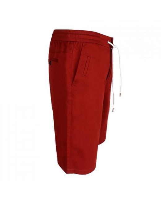 DAVID WEJ Red Plain Drawstring Shorts – Rust for men