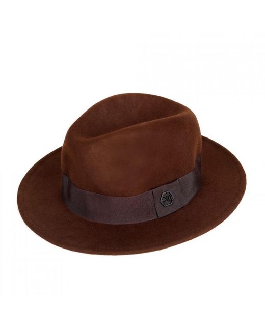 DAVID WEJ Brown Wool Fedora Hat – for men