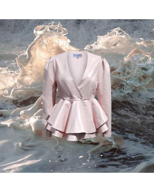 Madeleine Simon Studio Pink High Gloss Amaretto Vegan Leather Jacket