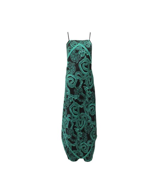 Monzlapur New York Green Silk Serpent Noir Dress