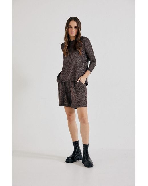 Lindsay Nicholas New York Gray Disco Glitter Shorts