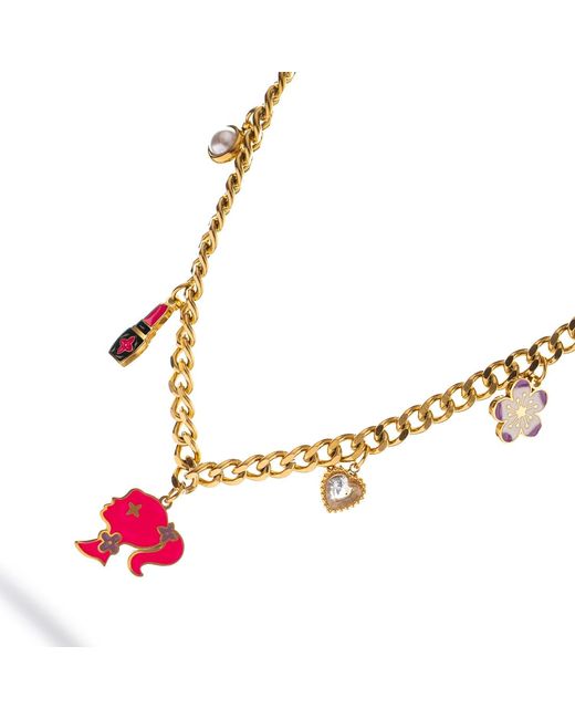 Ebru Jewelry Metallic Glamour Girl Charm Necklace