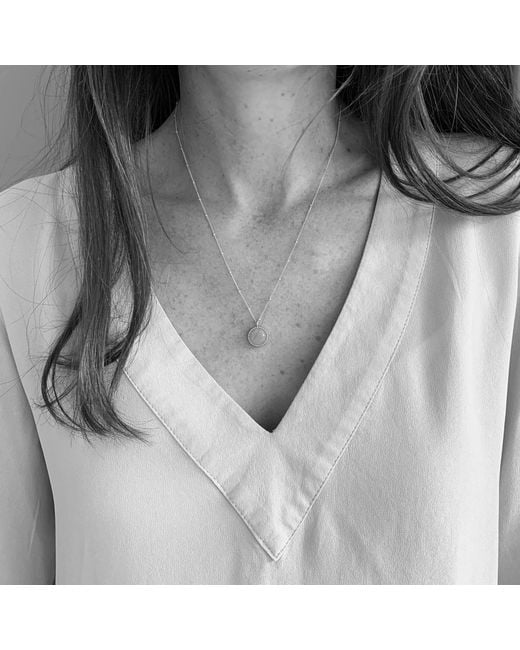 Auree Jewellery Metallic Barcelona Silver October Birthstone Necklace Rose Quartz