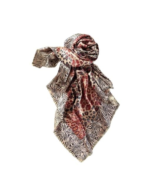 Saachi Brown Mixed Animal Print Bandana