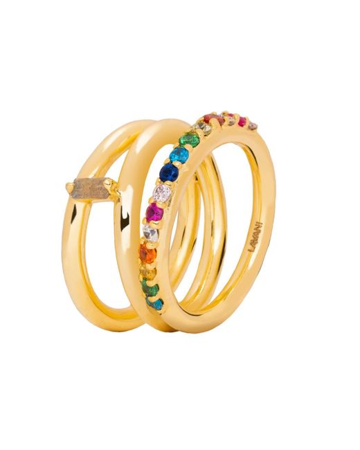 Lavani Jewels Metallic Goldplated Multicolored Idol Ring