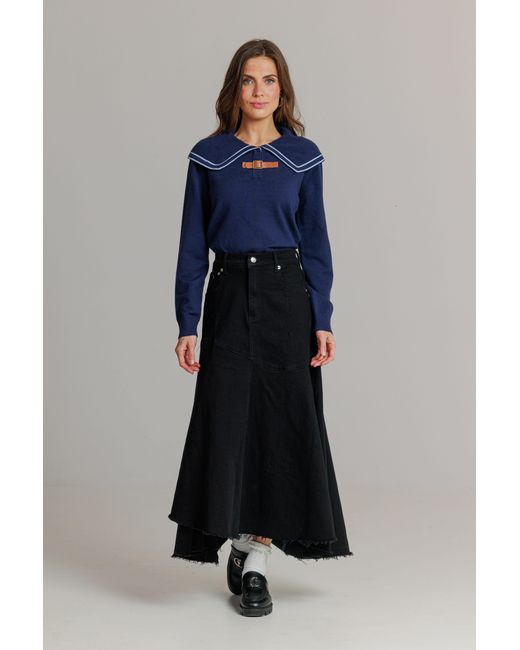 Lou&Up (Formerly Loup Clothing) Blue Everyday Stretch Denim Skirt