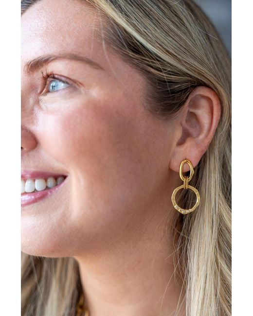 Loni Paul Jewelry Metallic Large Sculpted Circle Drop Earrings