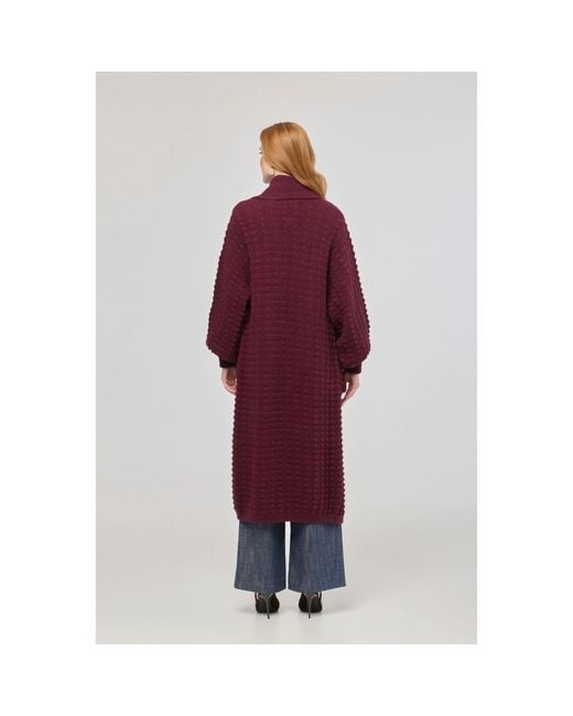The Extreme Collection Red Burgundy Long Knit Cardigan Dominic