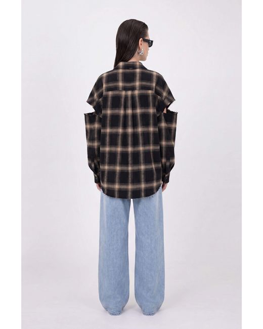 mysimplicated Black Fragmented Sleeves Shirt
