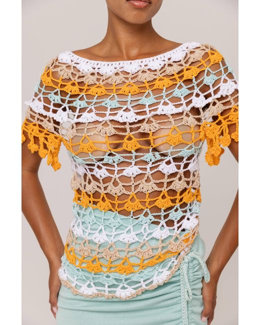 Andreeva Multicolor Bird Of Paradise Handmade Crochet Top