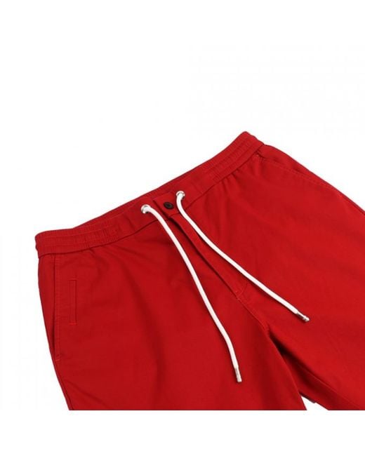 DAVID WEJ Red Plain Drawstring Shorts – for men