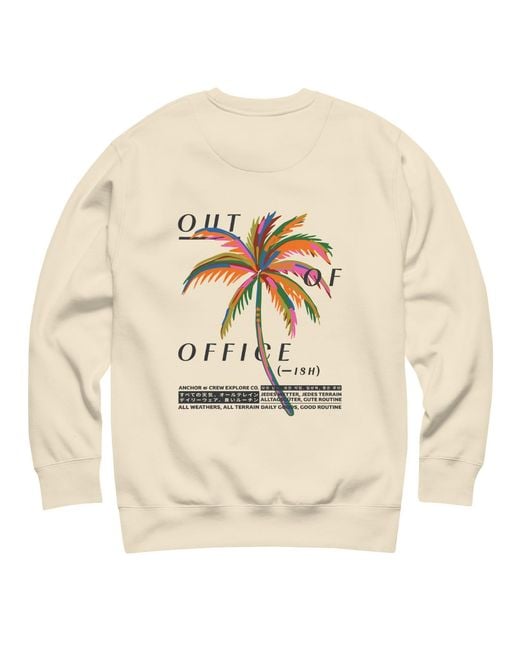 Anchor and Crew Neutrals Natural Out Of Office Passenger Organic Cotton Sweatshirt for men