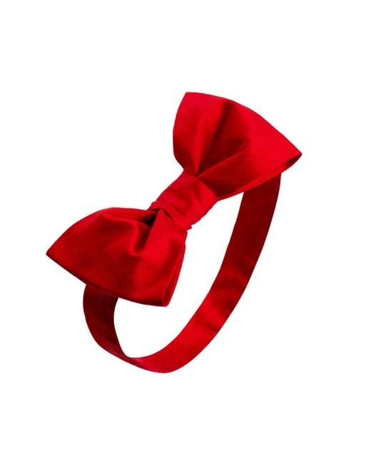 Sibi Hats Red Bissi Silk Bow Headband