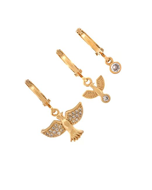 Ebru Jewelry Metallic Trio Spiritual Bird Earring Set