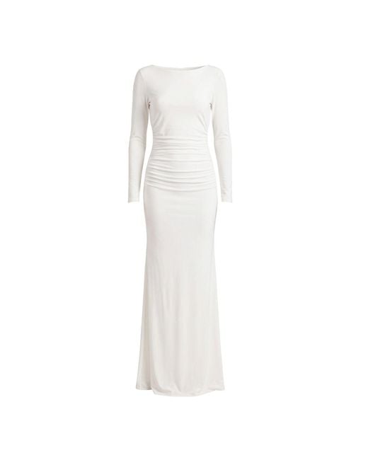 Alia Studio White Lueur Maxi Jersey Dress
