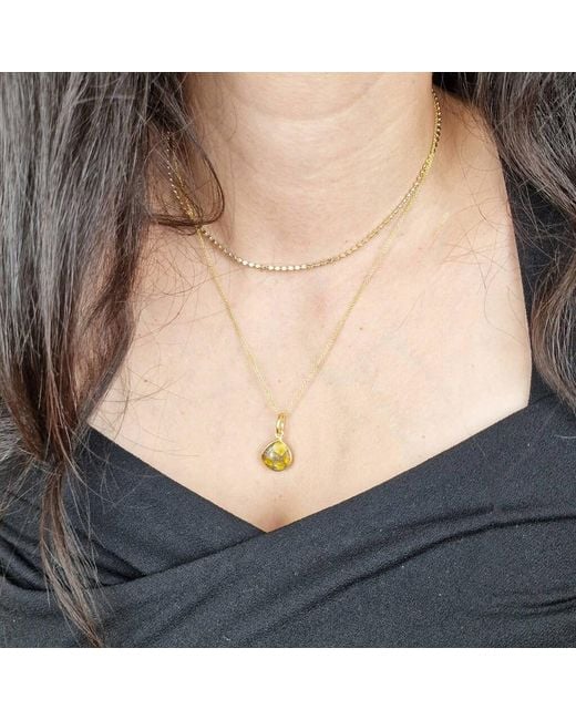 Harfi Metallic 18Ct Vermeil Plated Citrine November Birthstone Necklace