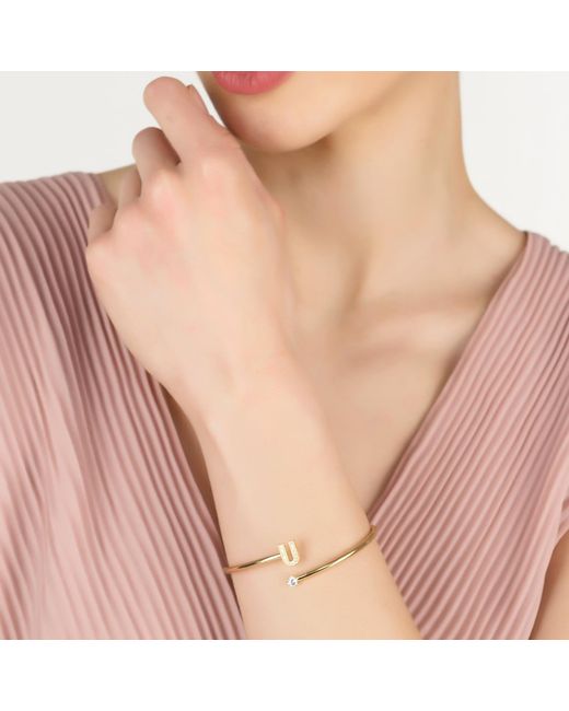 Latelita London Metallic Initial Bangle U