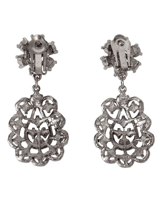 Caramel Vintage Jewellery Metallic Vintage Plated Precious Statement Earrings