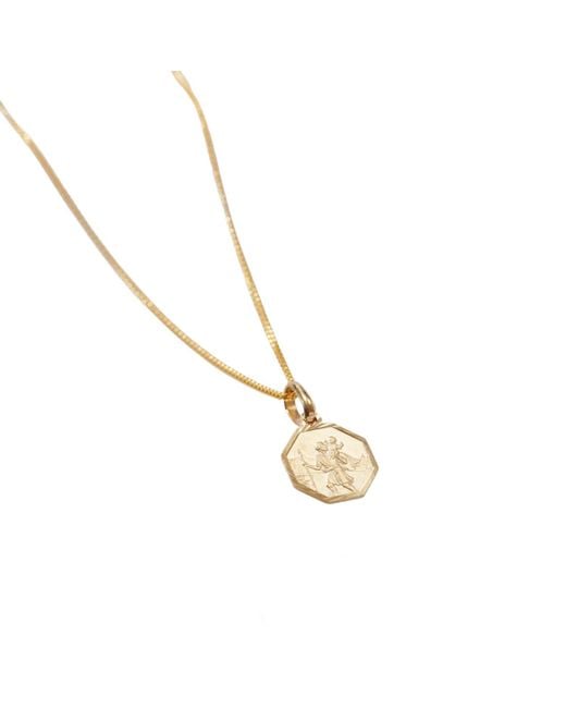 Posh Totty Designs Metallic 9Ct Solid St Christopher Necklace