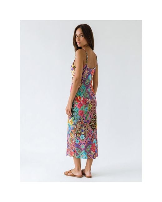 Introvertie VIENNA Multicolor Not Your Darling Bias Cut Slip Dress Midi