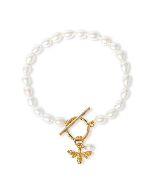 Pearls of the Orient Online Metallic Vita Cultured Freshwater Pearl Bracelet With Bumble Bee