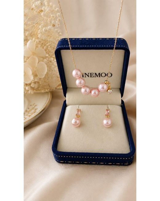 Ninemoo Metallic Ballet Rosé Quintette Necklace