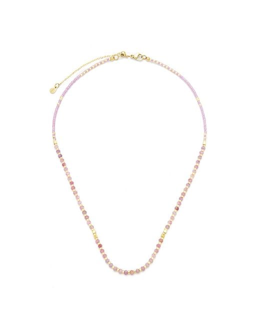 KAMARIA Metallic Lumira Mini Gemstone Necklace With Miyuki Beads