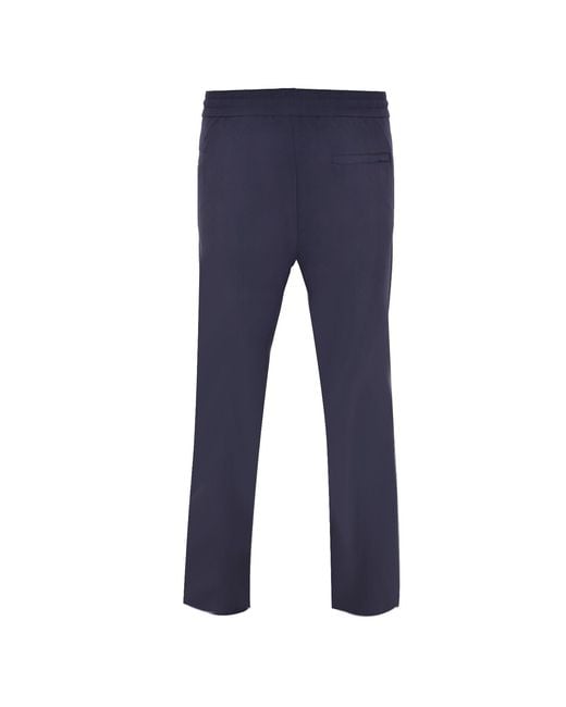 DAVID WEJ Blue Ashford Plain Loose Fit Drawstrings Trouser – for men