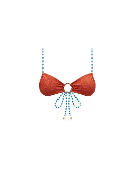 Akosha Swimwear Red Jet Set Top Pairs With Mother Mary Skirt