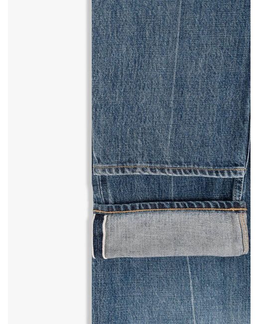 Din & Deen Blue Regular Fit Denim Selvedge Washed Jeans Katana Collection