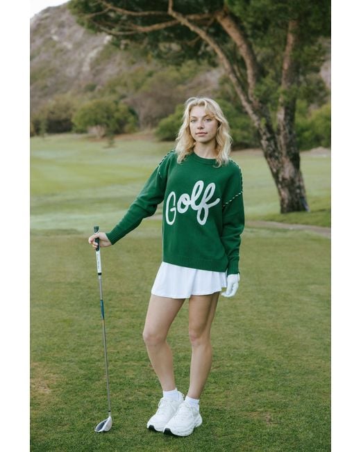 Ellsworth & Ivey Green Riley Crewneck Sweater