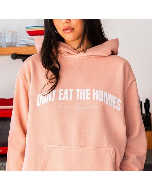 Dont Eat the Homies Pink Arch Hoodie for men