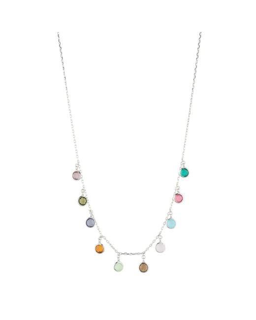 Latelita London Metallic Florence Multi Coloured Gemstone Necklace