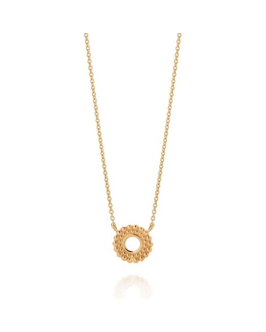 Nellou Jewellery Metallic Beaded Halo Necklace Plated Sterling