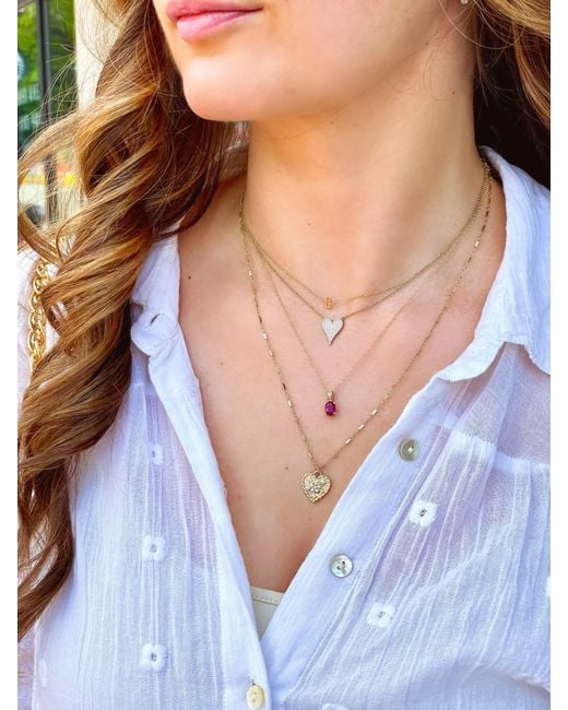 Olivia Le Metallic Bella Heart Pearl Necklace