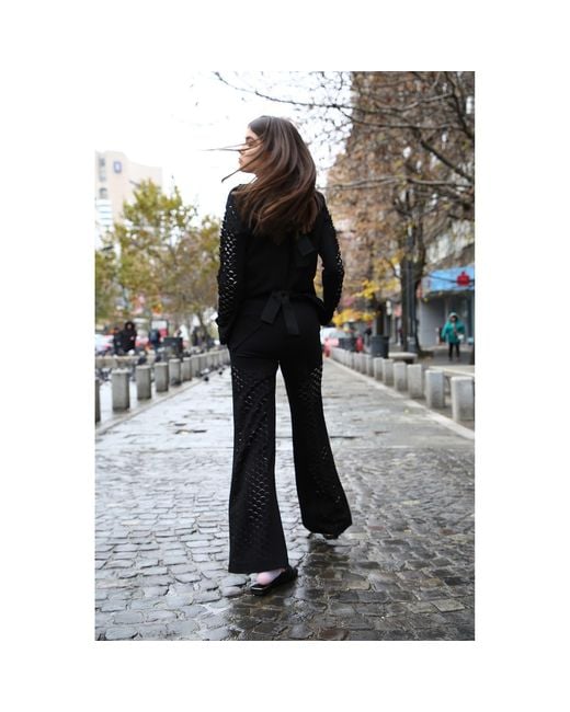 Silvia Serban Black Dragon Skin Laser Cut Suit