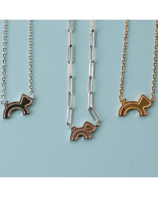 Cloud Haven Metallic Dainty Logo Pendant Necklace