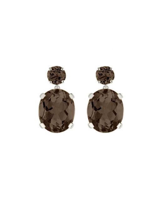 Augustine Jewels Brown Smoky Quartz Drop Earrings