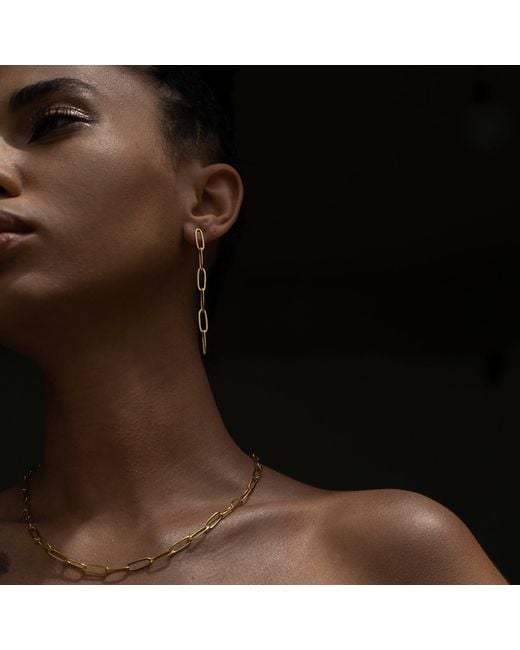 EVA REMENYI Metallic Nautilus Chain Earrings