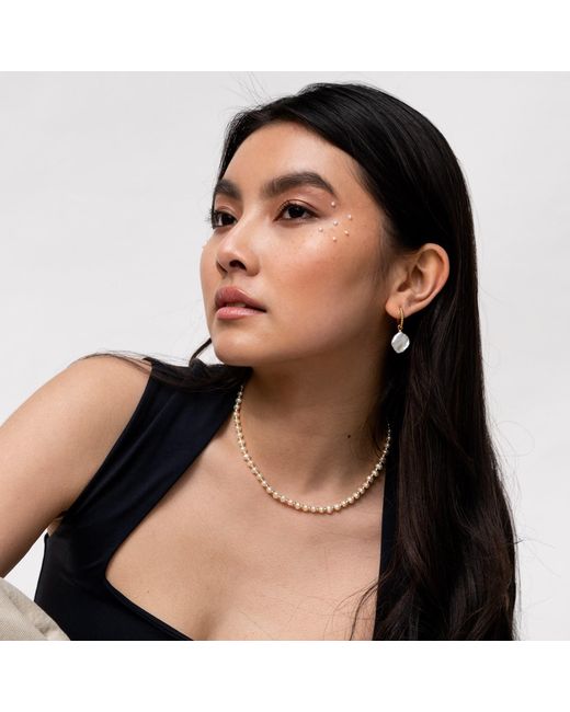 Dower & Hall Metallic Timeless White Pearl Halo Necklace