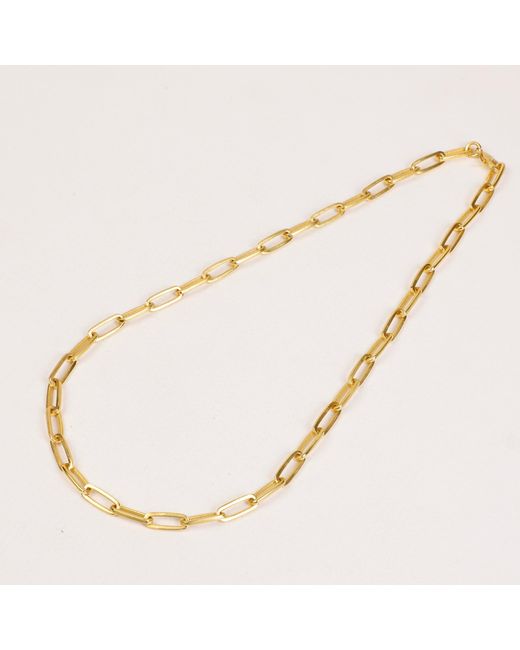 Lila Rasa Metallic Paperclip Chain Necklace Large